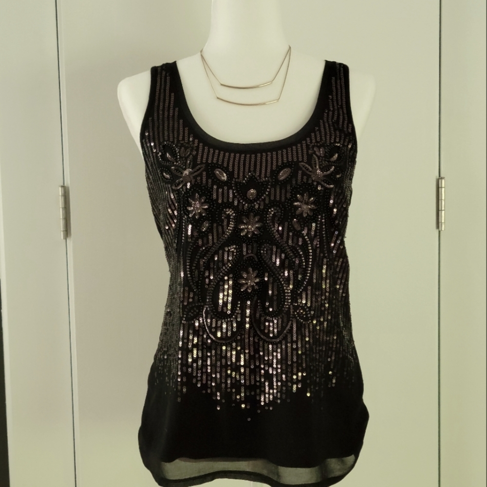 Express Black Sequined Tank